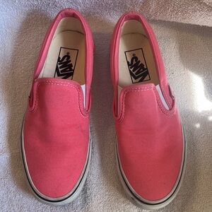 Vans Kids Bright Pink Slip-On Sneakers in size 5.5